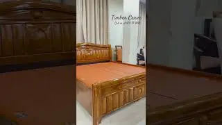 Transform your space with this sleek teak wood bed featuring hidden storage style meetsfunctionality