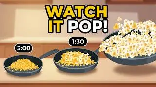 3-Minute Popcorn Timer 🍿 | Realistic Popping Sounds Only | Fun & Focus Timer