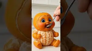 Baby feeds baby fruits ❤️👶🏻🍊🍒😱💕🤣
