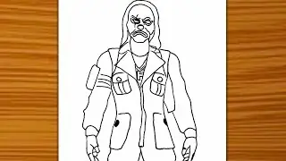 How to draw Red Criminal bundle drawing step by step || Free fire Criminal bundle outline drawing 