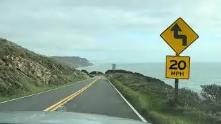 Winding Mountain Road by the Pacific Marin Coast Drive
