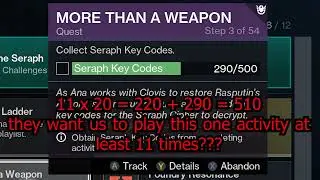 Seraph Key Codes HAS to be Bugged... [Destiny 2 Season of the Seraph]
