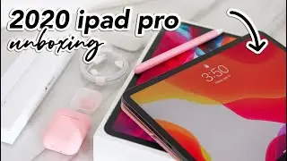 ipad pro 2020 unboxing + cute aesthetic accessories