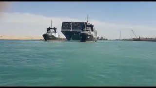 Ever Given container ship starts to move in Suez Canal