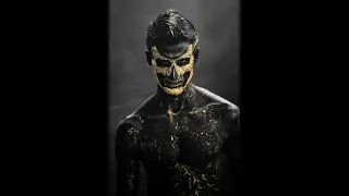 gold leaf skull tutorial. body paint,airbrush and makeup tutorial
