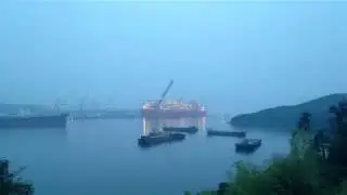 Shell, Prelude FLNG, Sail-away (Time Lapse)