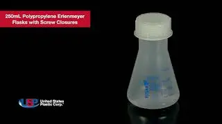 250mL Polypropylene Erlenmeyer Flasks with Screw Closures | U.S. Plastic Corporation&reg;