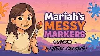 My First Watercolor Sunset! ☀️⛰️ (Messy but Beautiful)