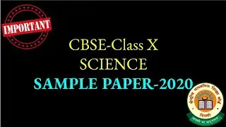 CBSE X Science sample paper 2020