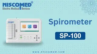 Niscomed SP-100 Spirometer with Printer | Accurate Lung Function Test | FVC, FEV1, PEF | Music