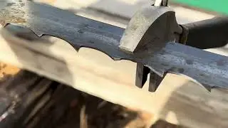 Sawmill Band resharpening by hand and milling 2x6 framing lumber. Woodland Mills HM122.