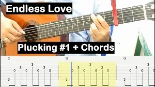 Endless Love Guitar Lesson Chords Plucking #1 Tab Tutorial Guitar Lessons for Beginners
