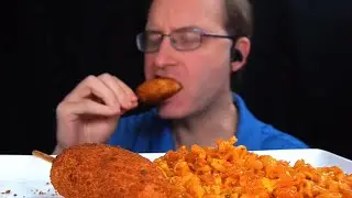 Chuck eating Songbyrd&rsquo;s undercooked ramen and cold Korean corn dogs 
