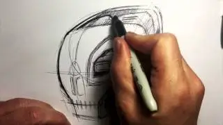 Robot Skull Sketch for Halloween.
