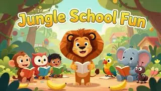Jungle School Fun | Nursery Rhymes & Kids Songs | Monkey and Lion Jungle School | Jungle Fun | Story