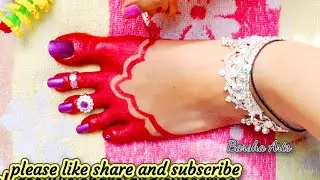 New alta design on leg simple and easy ❤️alta on feet | Alta design for Durgapuja/Navratri/अलता/ଅଳତା