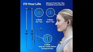 DefenderShield Air Tube Stereo Wired Earbuds Universal Acoustic Headphones