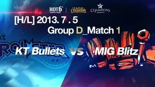 [H/L] LOL Champs Summer 2013_ KT Bullets vs MIG Blitz Match 1 (2013.7.5)