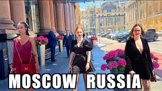 Moscow 2024 - Walking Tour - Part 1 - Russia - 4K 60fps🎧- City Walk With Real Ambient Sounds
