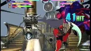 MvC2: Magneto Rom + Double Assist Relaunch Combo (Storm projectile)