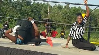 JORDAN'S HANDS WERE TIED AT THE BACK WITH HANDCUFF WHILE FIGHTING A WOMAN AT SPERMWARS