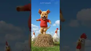 🐶😂 Red Hoodie Puppy Dancing on a Haystack &ndash; Chickens Can&rsquo;t Believe It