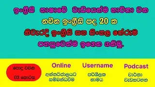 20 Modern English Words You Must Know | Explained in Sinhala | Spoken English for Sri Lankans