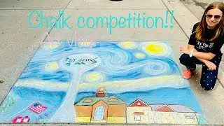 Chalk art competition! || Art vlog