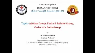 Abelian Group, Finite and Infinite Group