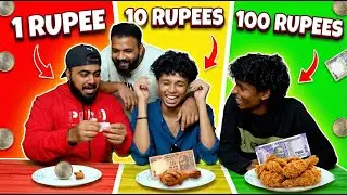 1 RUPEE 10 RUPEES 100 RUPEES FOOD CHALLENGE 😯😂