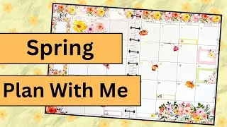 Spring Flowers Spread - Plan With Me - April Monthly - Happy Planner - Planything