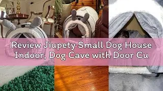 Review Jiupety Small Dog House Indoor, Dog Cave with Door Curtain Design, Puppy House with Reversibl