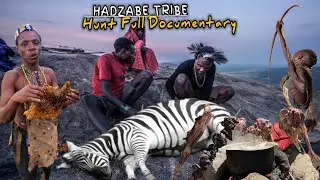 Incredible Hadzabe Rainy Wild Hunt & Cooking | Dog Feeding | Wild Meat Full Documentary🔥