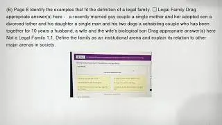 (B) Page 8 Identify the examples that fit the definition of a legal family. square Legal Family Drag