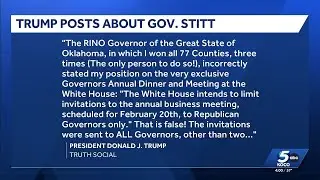 President Trump calls Oklahoma governor a &lsquo;RINO&rsquo; ahead of governors meeting at White House