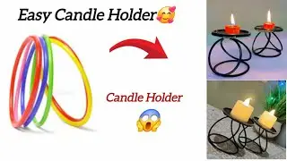 How to Make Candle Holder with Old Bangles | Best Out of Waste Bangle Craft | DIY Bangle  Ideas
