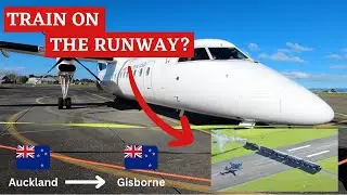 THERE'S A TRAIN ON THE RUNWAY!? | Air New Zealand (Economy) | Auckland - Gisborne | Dash 8 Q 300