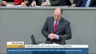 Pkw-Maut: Debatte im Bundestag Teil 2 am 27.03.2015
