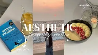 Aesthetic morning routine🌸🌧️🫧🧸 productive🫶 (smoothie, cleaning, cold coffee, bath)🍄