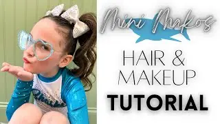 Mini Makos Cheer Hair & Makeup Tutorial || Competitive Rec Cheer  || Loose Curls in Pigtails