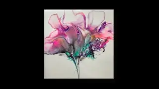 (659) Simplistic Flower Bloom 🌹 Floetrol PM 🌹 Acrylic Pouring ~ Fluid Art