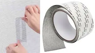 Window Screen Repair Kit Tape, Strong Adhesive & Waterproof Fiberglass Mesh, Easy Install!