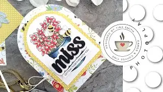 An Arched Miss You Card | Photoplay Paper Showers & Flowers Collection | Patterned Paper Play