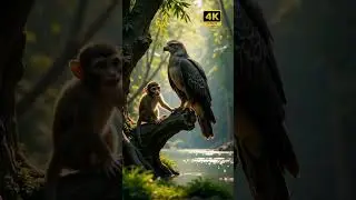 Baby Monkey&rsquo;s Terrifying Standoff in Bamboo Forest! #shorts   #wildlife #cuteanimals