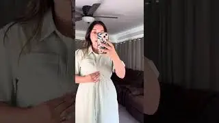 Carson Pin-striped Midi Dress, M Try-on