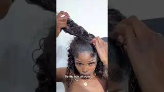 🥺Slicking Natural Hair & Install Curly V Part Wig | Half Down w/Top Messy Bun #elfinhair #viral