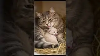 Cat Protecting Baby Kitten |Cat Protecting Baby Kitten 🐱💖 | Mother&rsquo;s Love #cat #animals #shorts