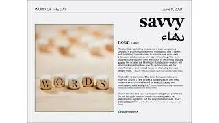 Word of the Day: Savvy