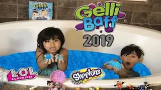 GELLI BAFF Slime Bath Toy Challenge 2019 w/ Shopkins, LOL Surprise Dolls & more