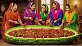 Giant Karela Feast! 20KG Keema Stuffed Karela | Village Style Traditional Cooking